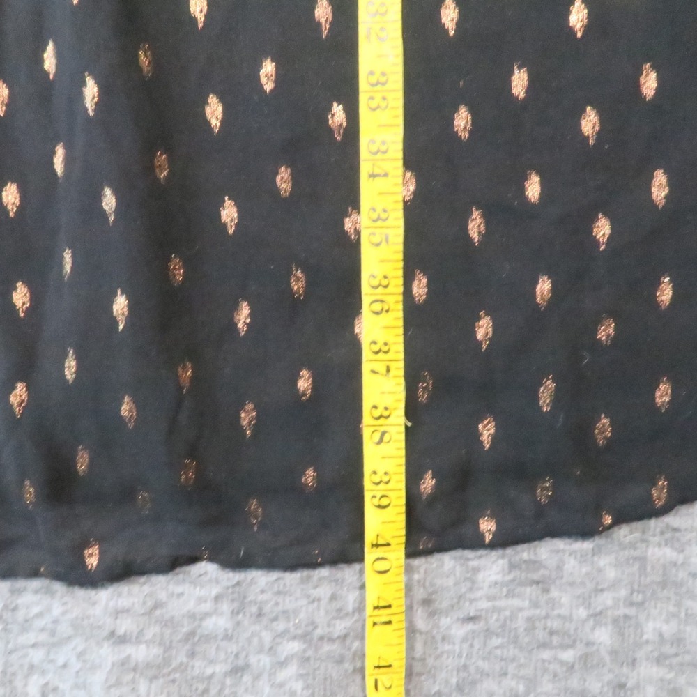 Maurices Foil Dot Dress 2X Black Gold Metallic Strappy Neck Sheer Whimsigoth - Picture 6 of 11